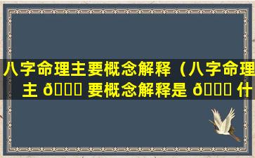 八字命理主要概念解释（八字命理主 🐝 要概念解释是 🐎 什么）